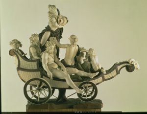 Chariot with Silenus, ivory sculpture, Munich, second quarter of the 18th century
